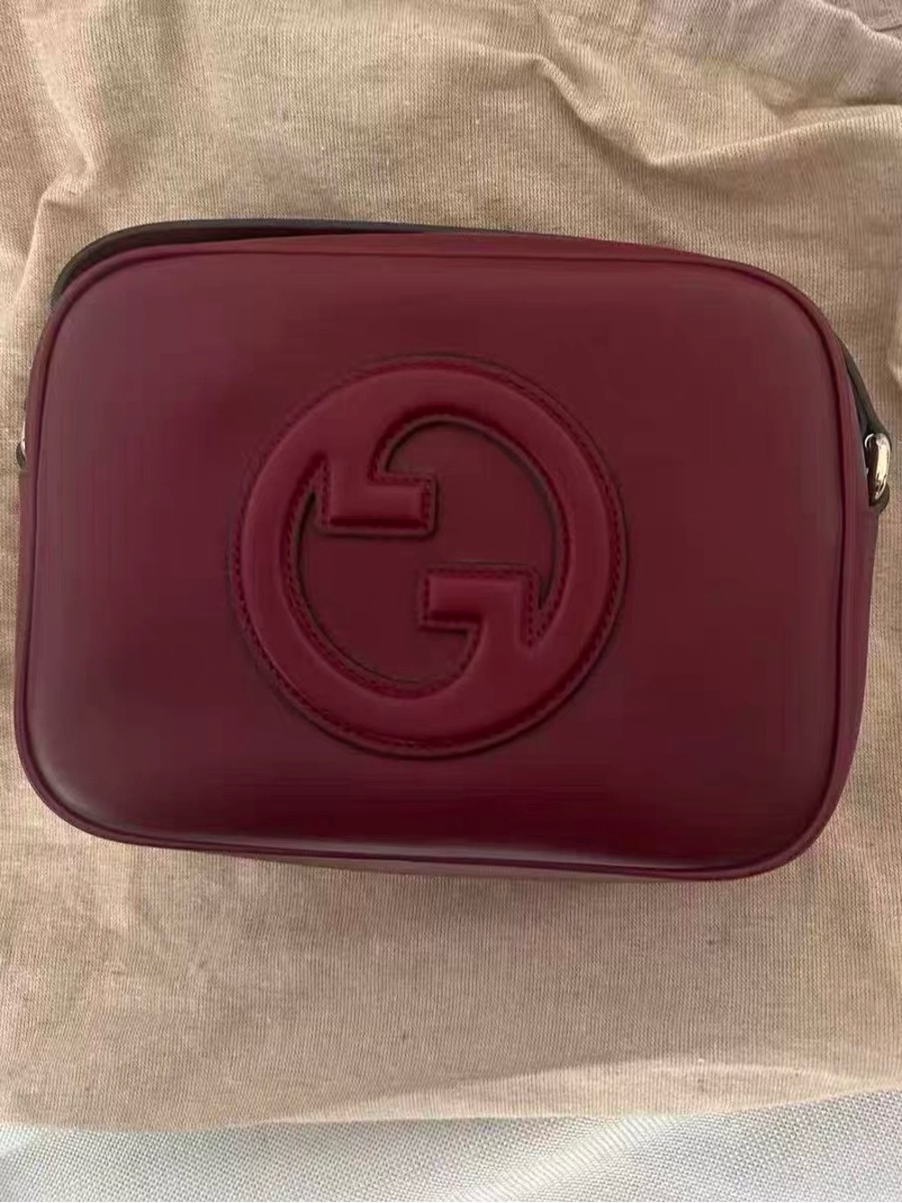 GUCCI Blondie Small shoulder bag in Rosso Ancora red leather